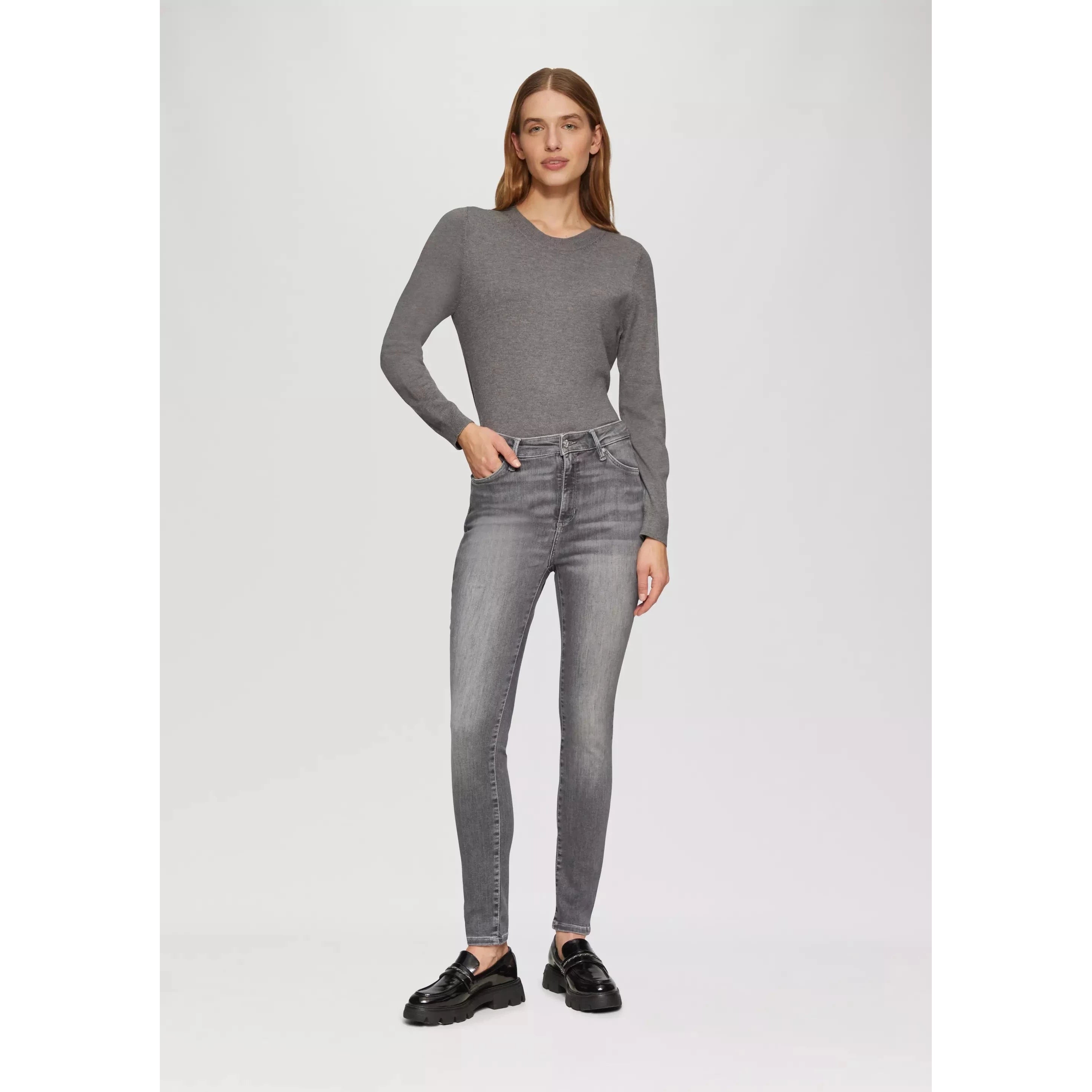 Women's Anny Super Skinny Fit High Rise Extra Slim Leg Grey Jeans